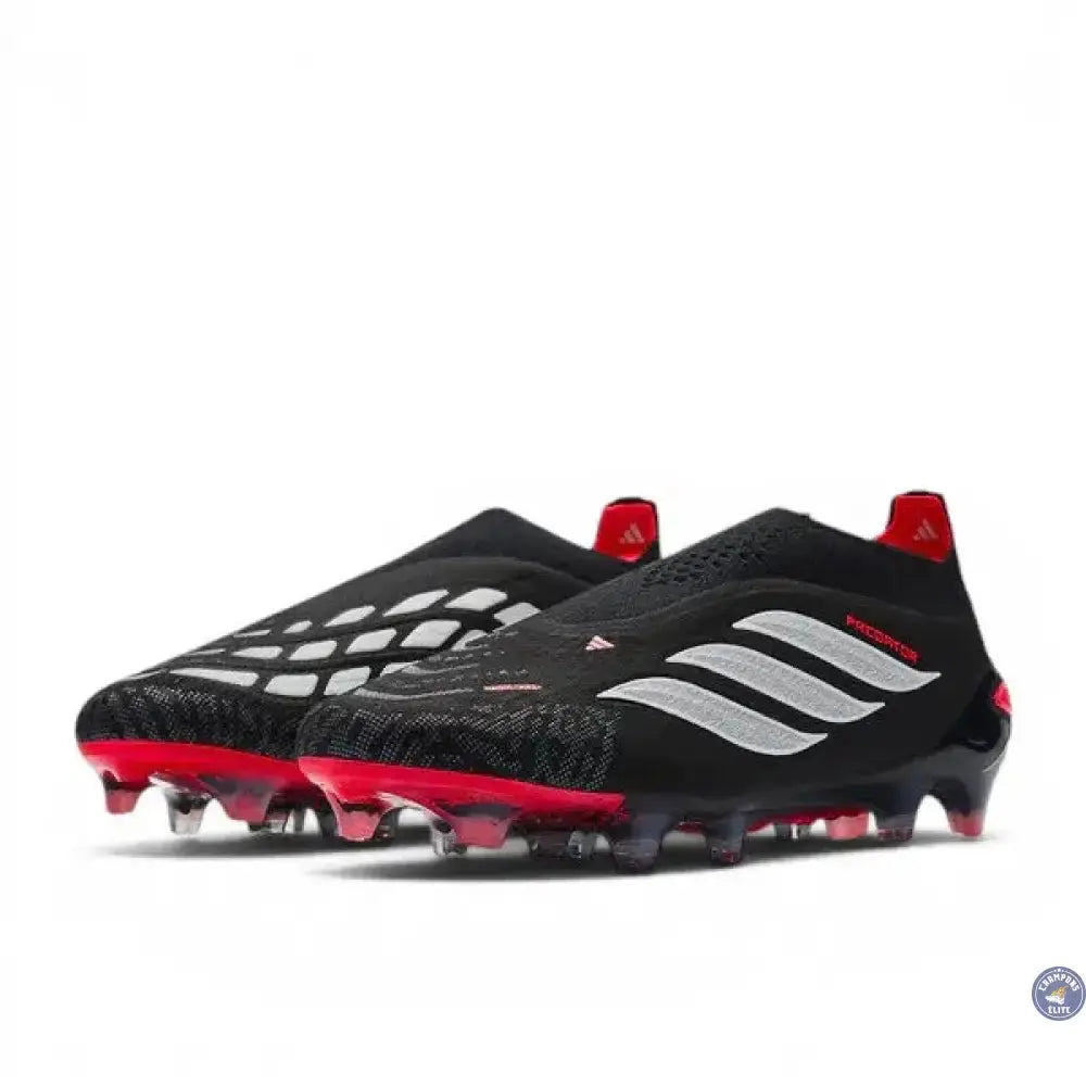 Adidas Predator Elite Laceless FG Immortal DNA - Noir/Blanc/Lucid Red