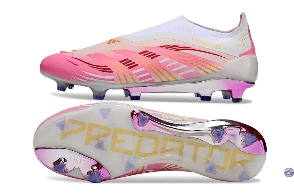 Predator Elite Laceless FG Rose/Blanc/Or