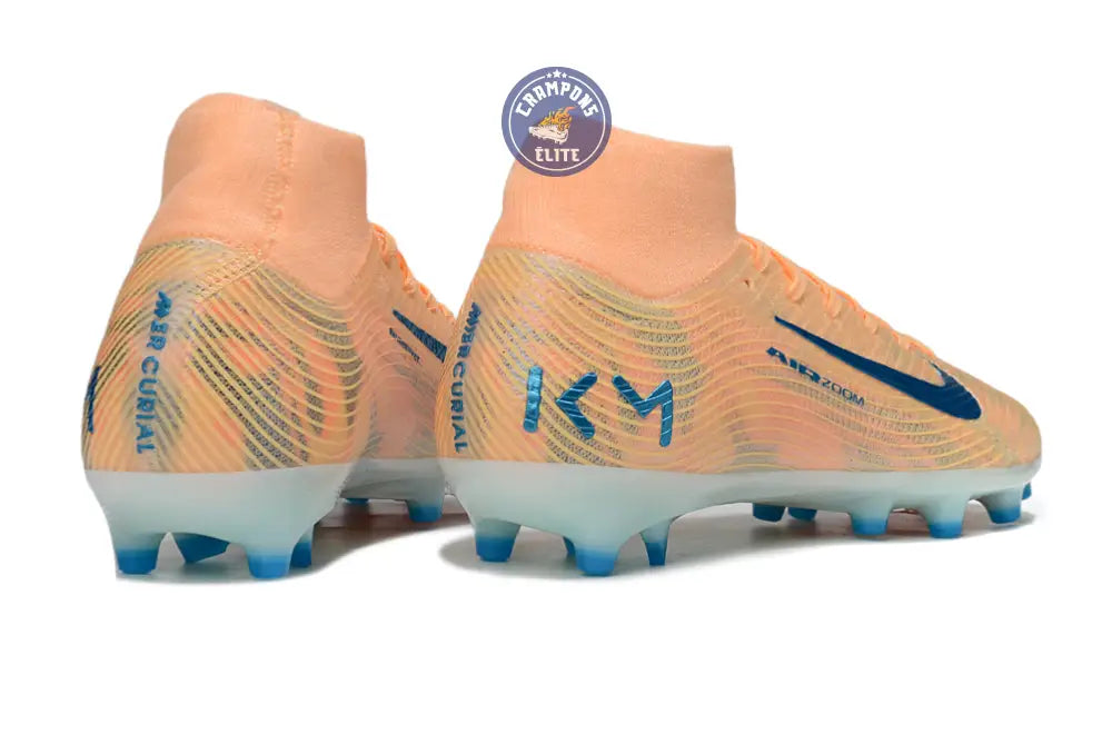 Image of Air Zoom Mercurial Superfly 10 AG Kylian Mbappe - Orange/Bleu turquoise
