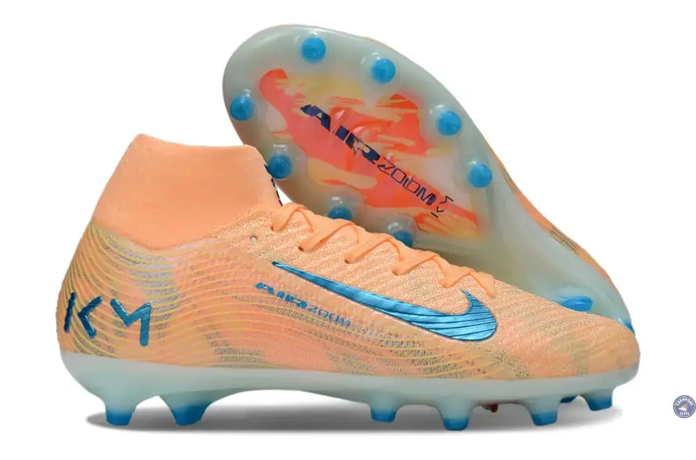 Air Zoom Mercurial Superfly 10 AG Kylian Mbappe - Orange/Bleu turquoise