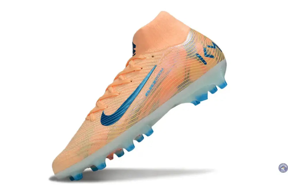 Image of Air Zoom Mercurial Superfly 10 AG Kylian Mbappe - Orange/Bleu turquoise