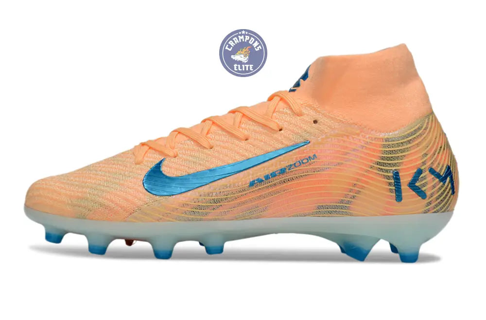 Image of Air Zoom Mercurial Superfly 10 AG Kylian Mbappe - Orange/Bleu turquoise