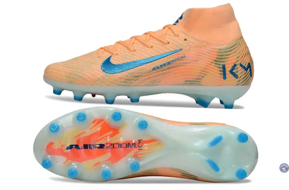 Air Zoom Mercurial Superfly 10 AG Kylian Mbappe - Orange/Bleu turquoise