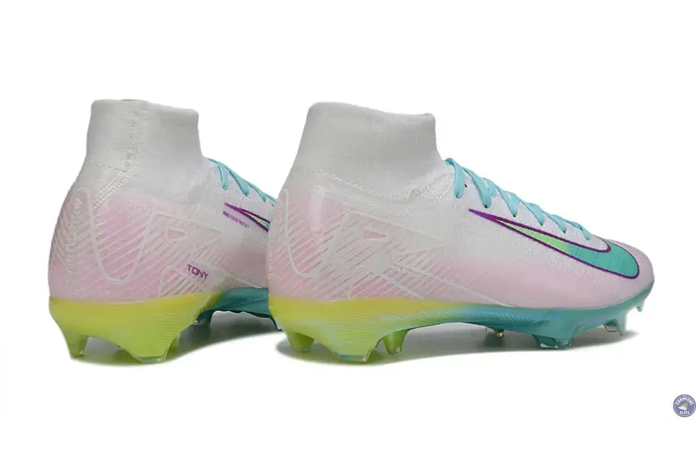 Image of Nike Air Zoom Mercurial Superfly 10 FG - Blanc/Turquoise/Rose/Jaune Fluo