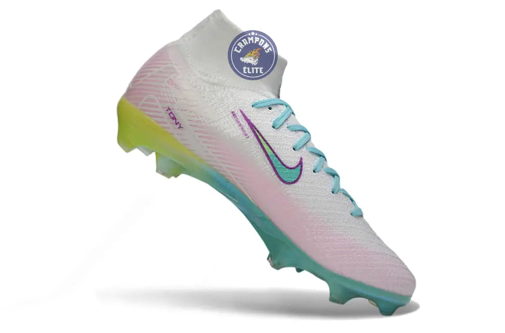 Image of Nike Air Zoom Mercurial Superfly 10 FG - Blanc/Turquoise/Rose/Jaune Fluo