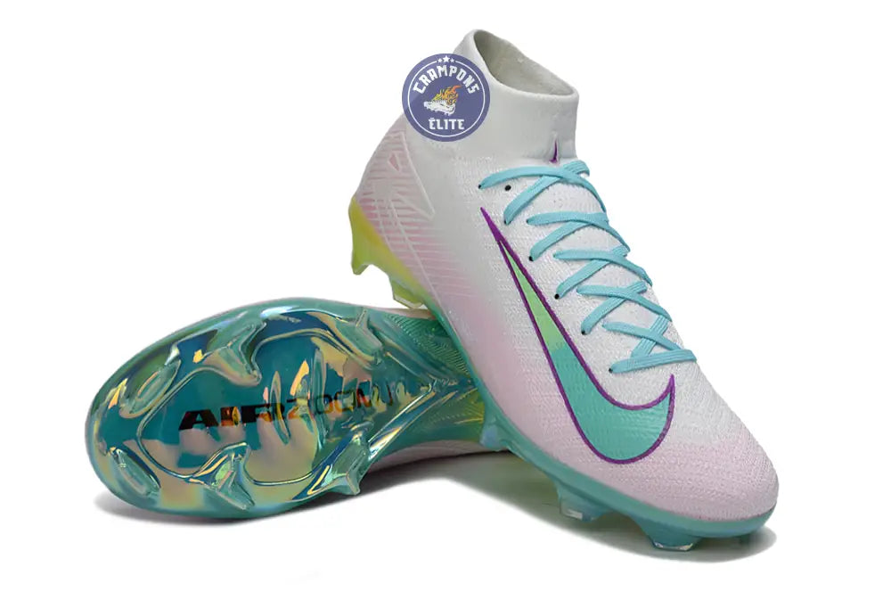 Image of Nike Air Zoom Mercurial Superfly 10 FG - Blanc/Turquoise/Rose/Jaune Fluo