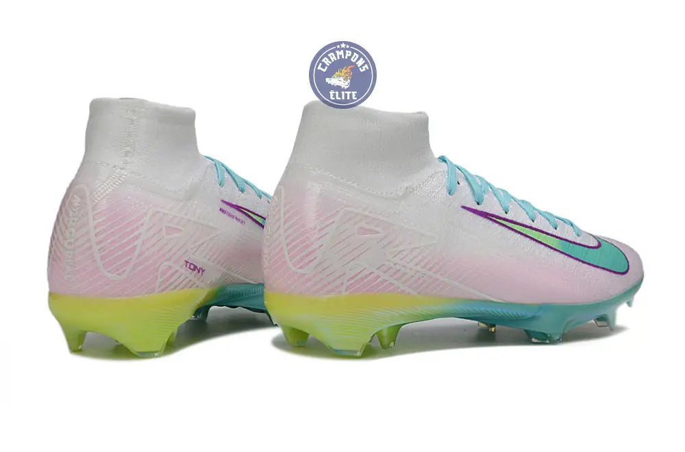 Image of Nike Air Zoom Mercurial Superfly 10 FG - Blanc/Turquoise/Rose/Jaune Fluo