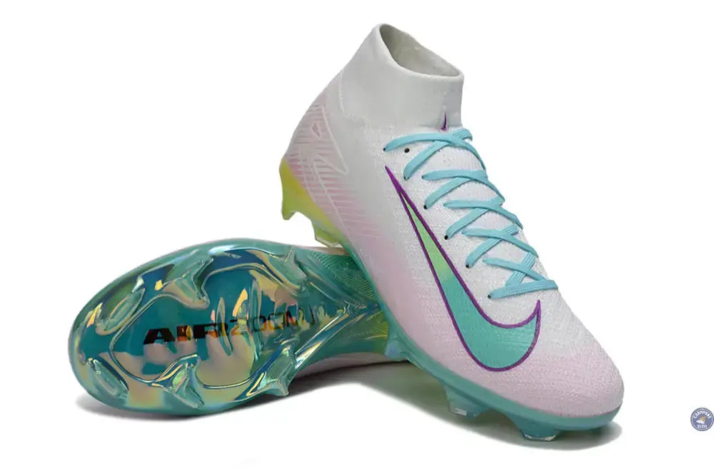 Nike Air Zoom Mercurial Superfly 10 FG - Blanc/Turquoise/Rose/Jaune Fluo
