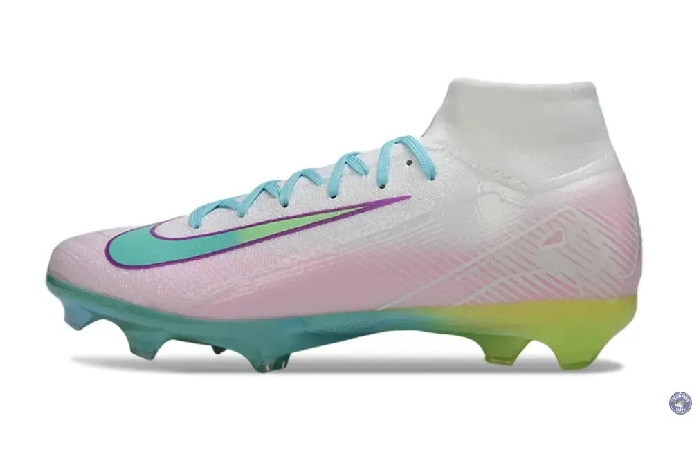 Image of Nike Air Zoom Mercurial Superfly 10 FG - Blanc/Turquoise/Rose/Jaune Fluo