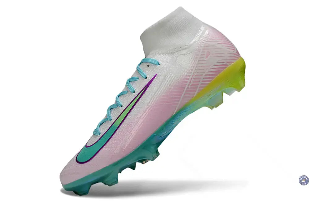 Image of Nike Air Zoom Mercurial Superfly 10 FG - Blanc/Turquoise/Rose/Jaune Fluo