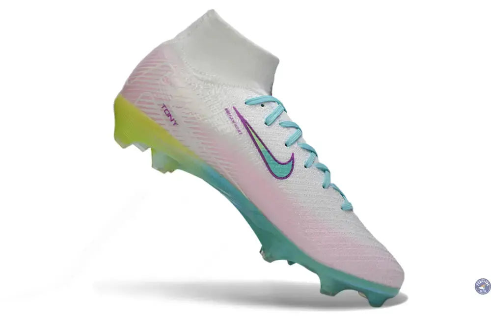 Nike Air Zoom Mercurial Superfly 10 FG - Blanc/Turquoise/Rose/Jaune Fluo