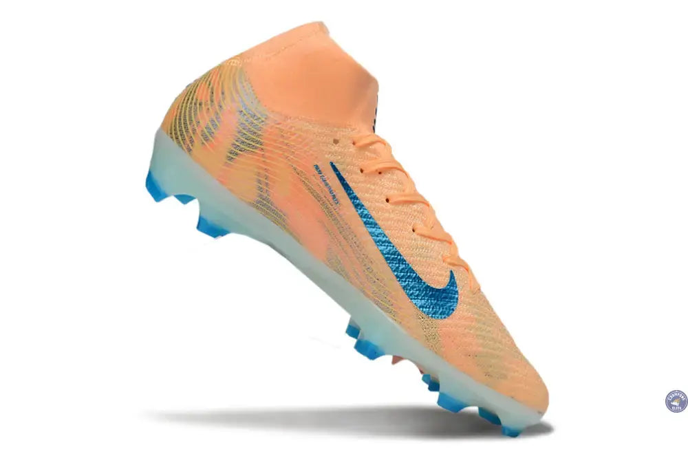 Image of Air Zoom Mercurial Superfly 10 FG Kylian Mbappe - Orange/Bleu turquoise