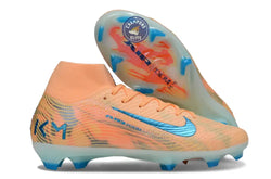 Image of Air Zoom Mercurial Superfly 10 FG Kylian Mbappe - Orange/Bleu turquoise