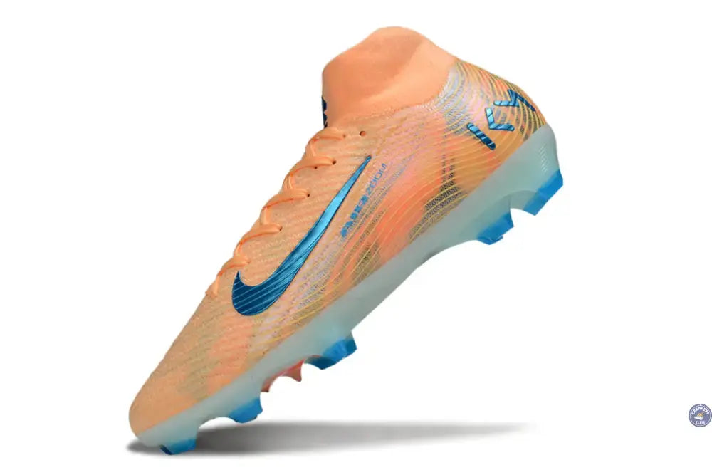 Image of Air Zoom Mercurial Superfly 10 FG Kylian Mbappe - Orange/Bleu turquoise