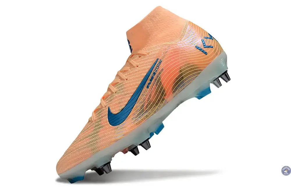 Image of Air Zoom Mercurial Superfly 10 SG Kylian Mbappe - Orange/Bleu turquoise SG
