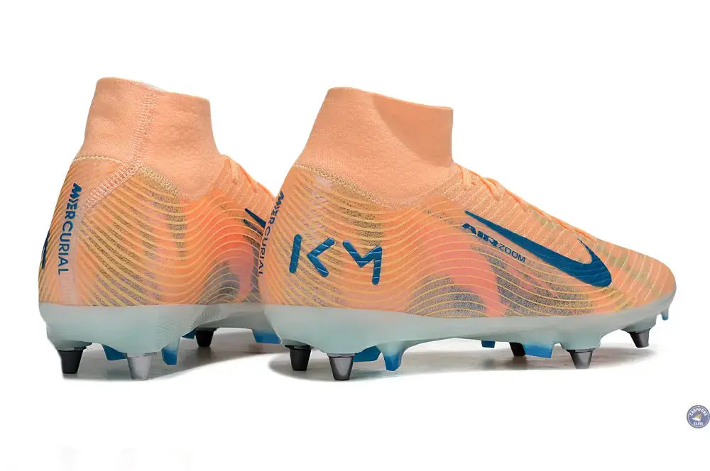 Image of Air Zoom Mercurial Superfly 10 SG Kylian Mbappe - Orange/Bleu turquoise SG