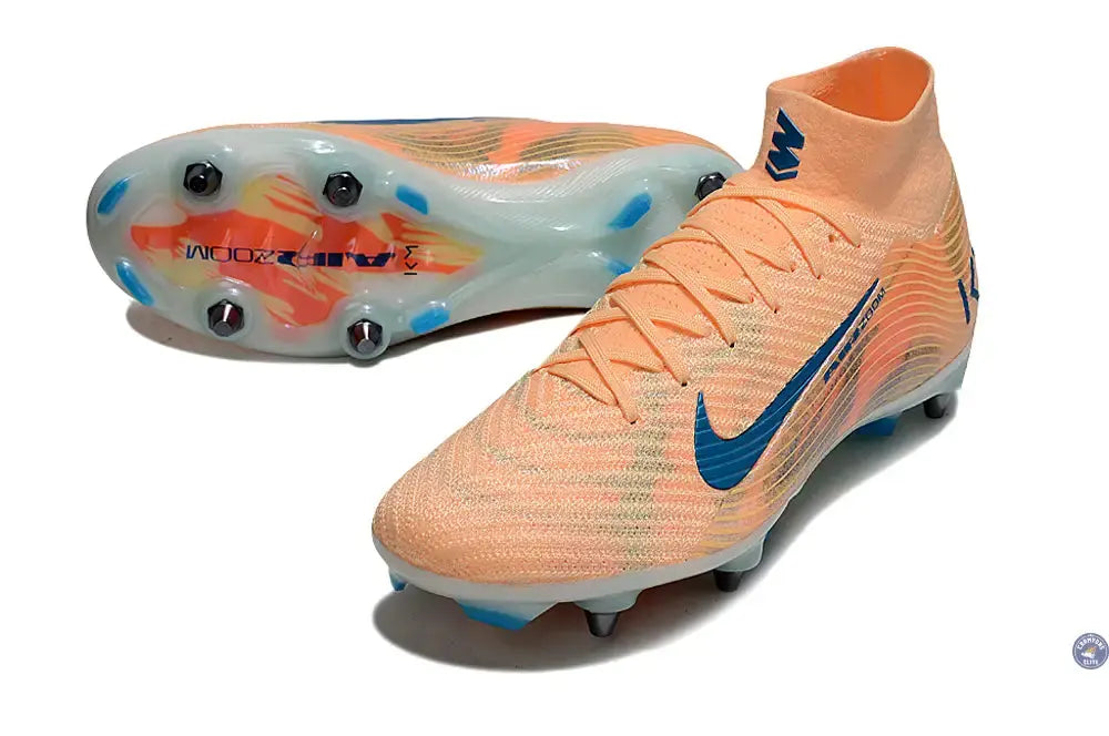 Image of Air Zoom Mercurial Superfly 10 SG Kylian Mbappe - Orange/Bleu turquoise SG