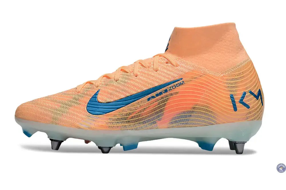 Image of Air Zoom Mercurial Superfly 10 SG Kylian Mbappe - Orange/Bleu turquoise SG