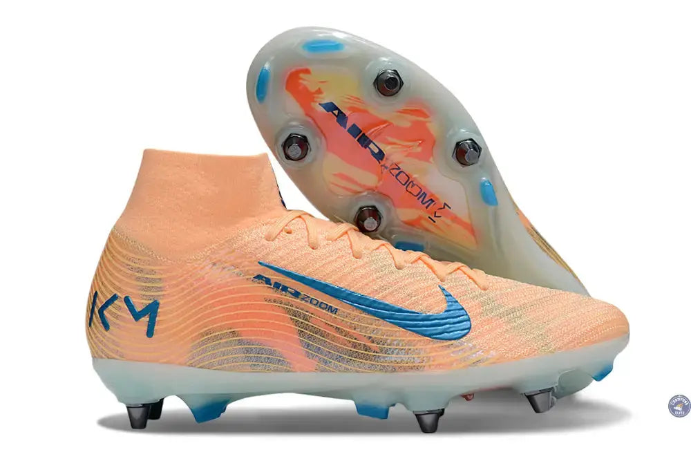 Image of Air Zoom Mercurial Superfly 10 SG Kylian Mbappe - Orange/Bleu turquoise SG