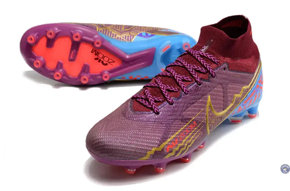 Image of Air Zoom Mercurial Superfly 9 Academy AG Mbappé Personal Edition - Bordeaux/Doré