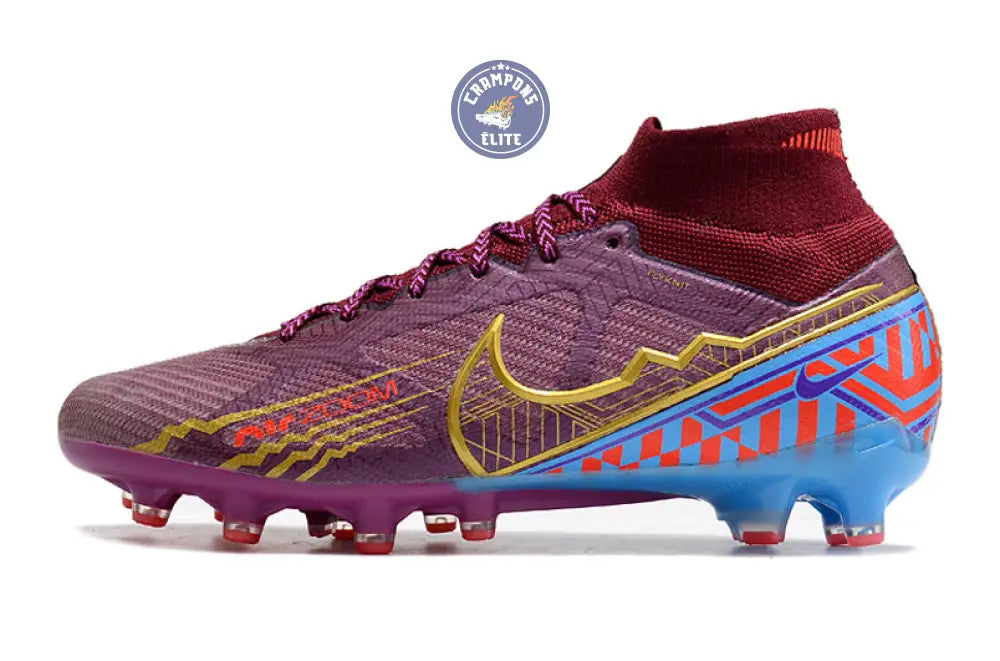 Image of Air Zoom Mercurial Superfly 9 Academy AG Mbappé Personal Edition - Bordeaux/Doré