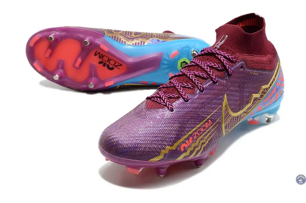 Image of Air Zoom Mercurial Superfly 9 Academy Anticlog SG Mbappé Personal Edition - Bordeaux/Doré