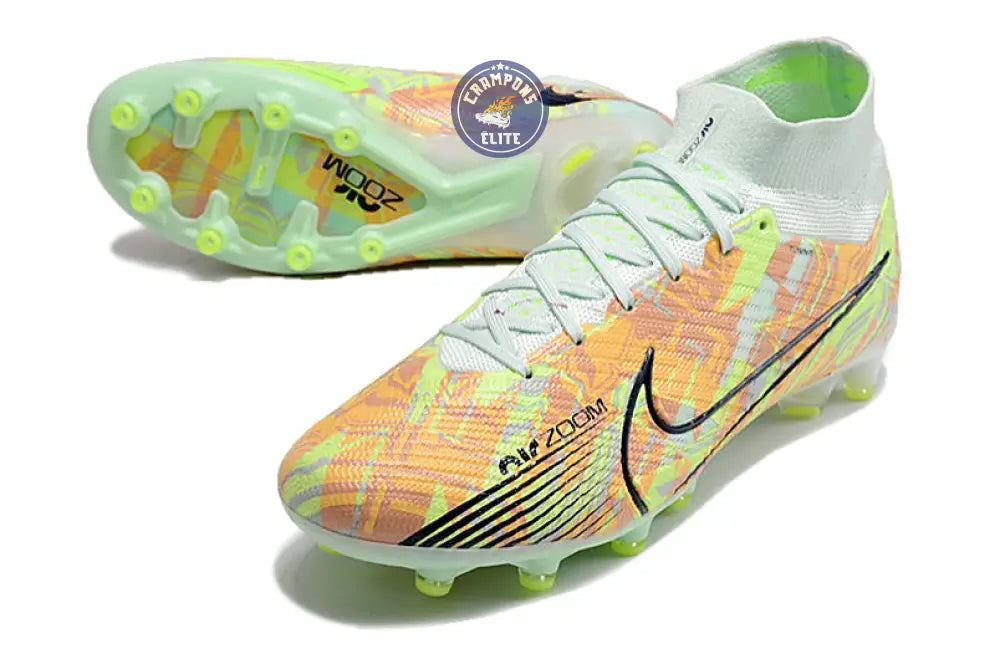 Image of Air Zoom Mercurial Superfly 9 AG Bonded - Vert/Bleu/Orange