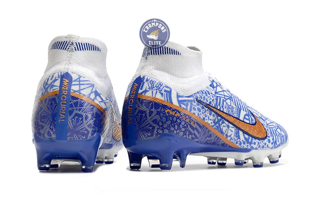 Air Zoom Mercurial Superfly 9 AG CR7 Personal Edition - Blanc/Cuivré/Bleu