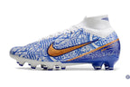 Air Zoom Mercurial Superfly 9 AG CR7 Personal Edition - Blanc/Cuivré/Bleu