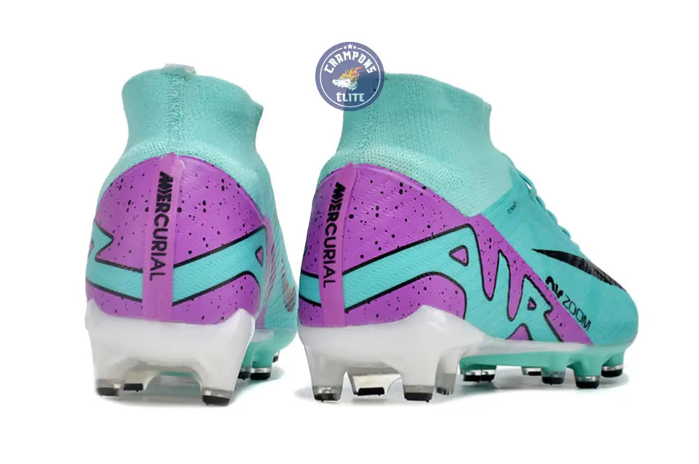Image of Air Zoom Mercurial Superfly 9 AG Peak Ready - Turquoise/Rose/Noir/Blanc