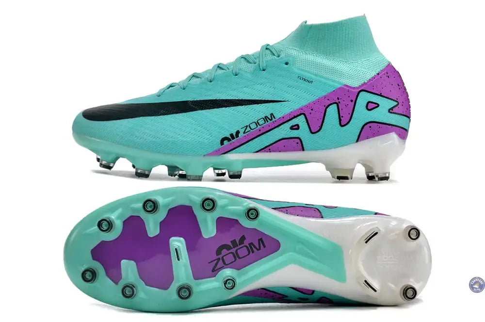 Image of Air Zoom Mercurial Superfly 9 AG Peak Ready - Turquoise/Rose/Noir/Blanc