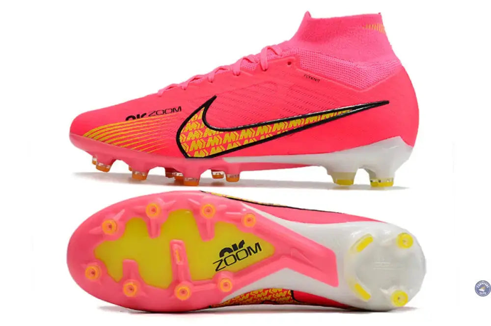 Image of Air Zoom Mercurial Superfly 9 AG - Rose/Jaune/Blanc/Noir