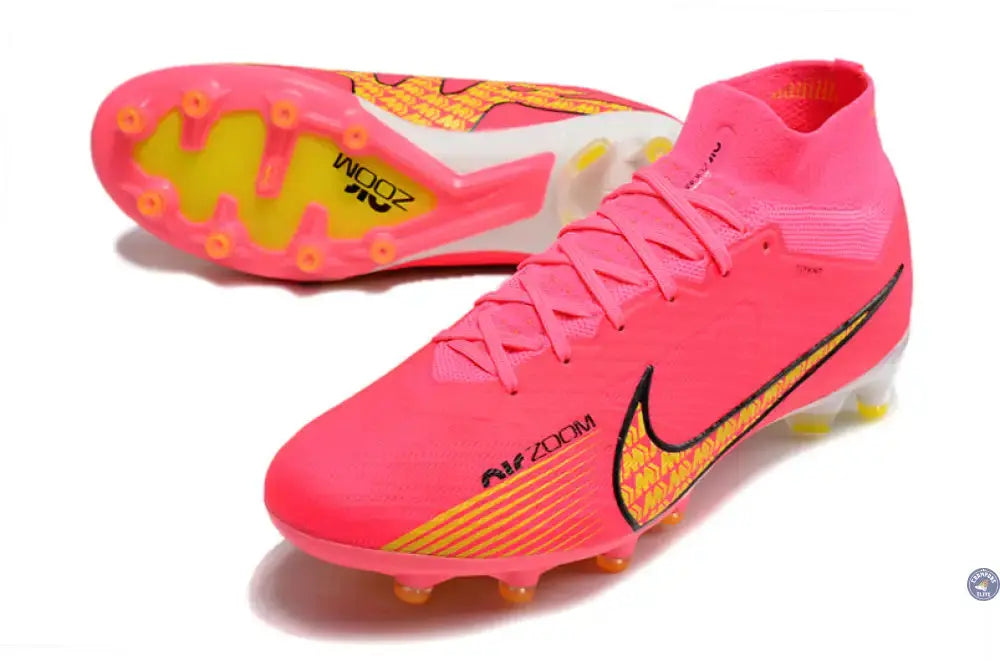 Image of Air Zoom Mercurial Superfly 9 AG - Rose/Jaune/Blanc/Noir