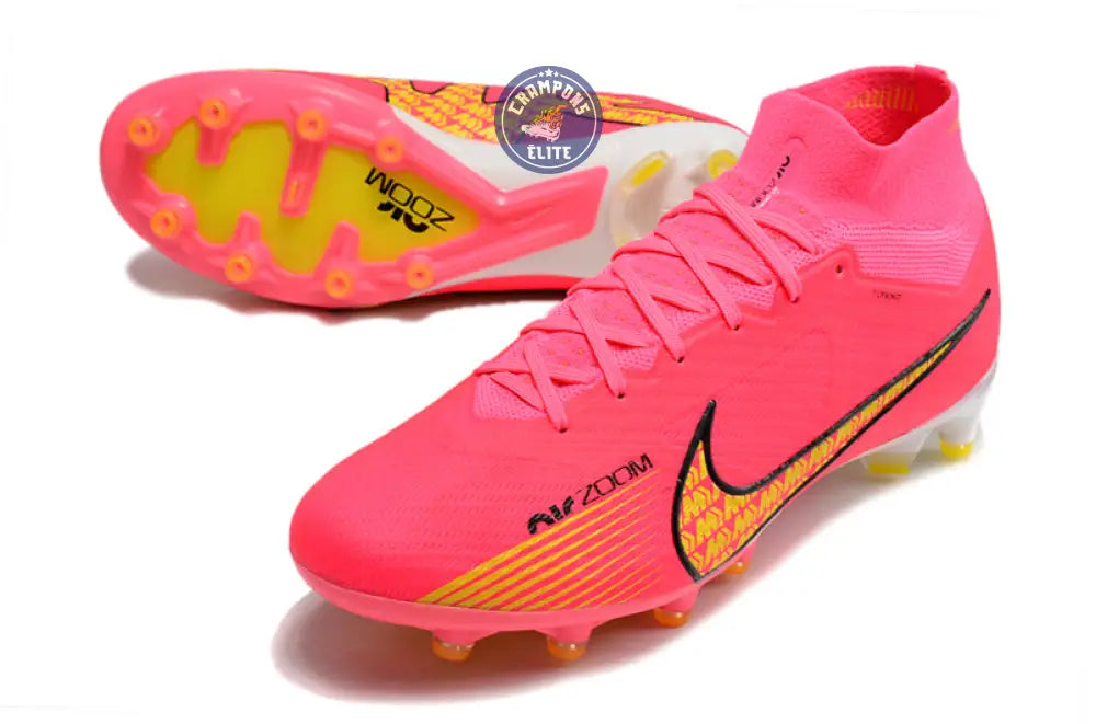 Image of Air Zoom Mercurial Superfly 9 AG - Rose/Jaune/Blanc/Noir