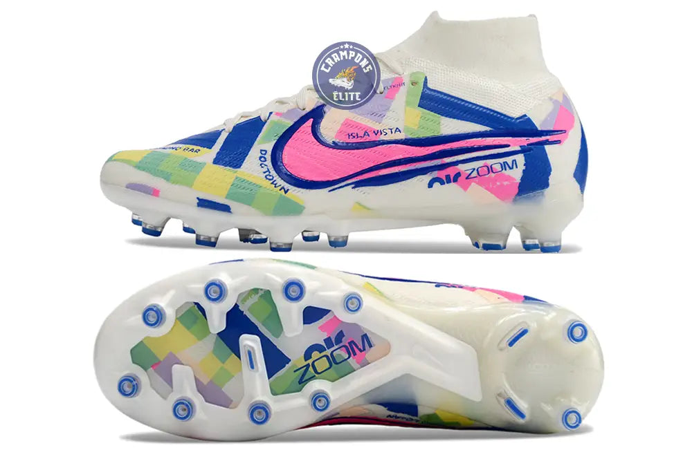 Image of Air Zoom Mercurial Superfly 9 AG SoCal Pack - Blanc/Bleu/Rose/Jaune/Vert
