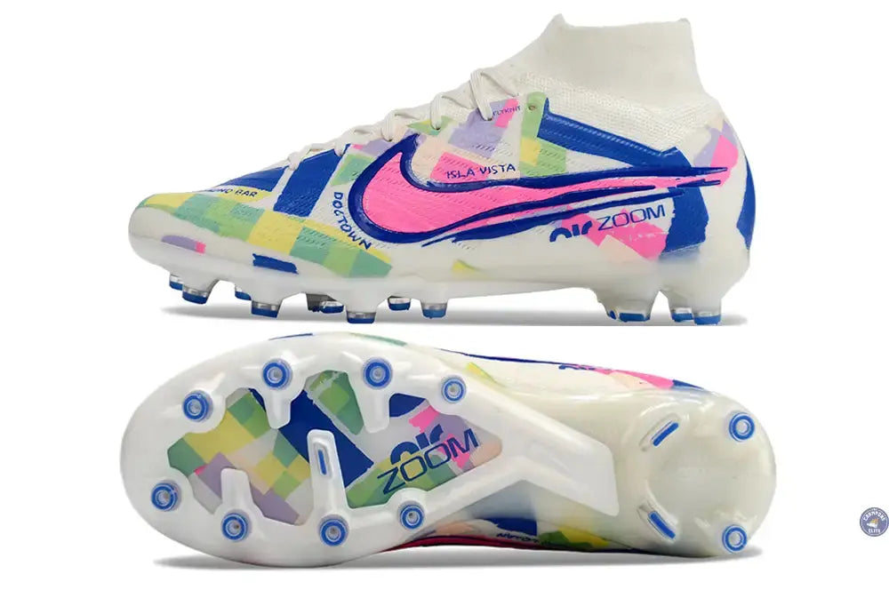 Image of Air Zoom Mercurial Superfly 9 AG SoCal Pack - Blanc/Bleu/Rose/Jaune/Vert