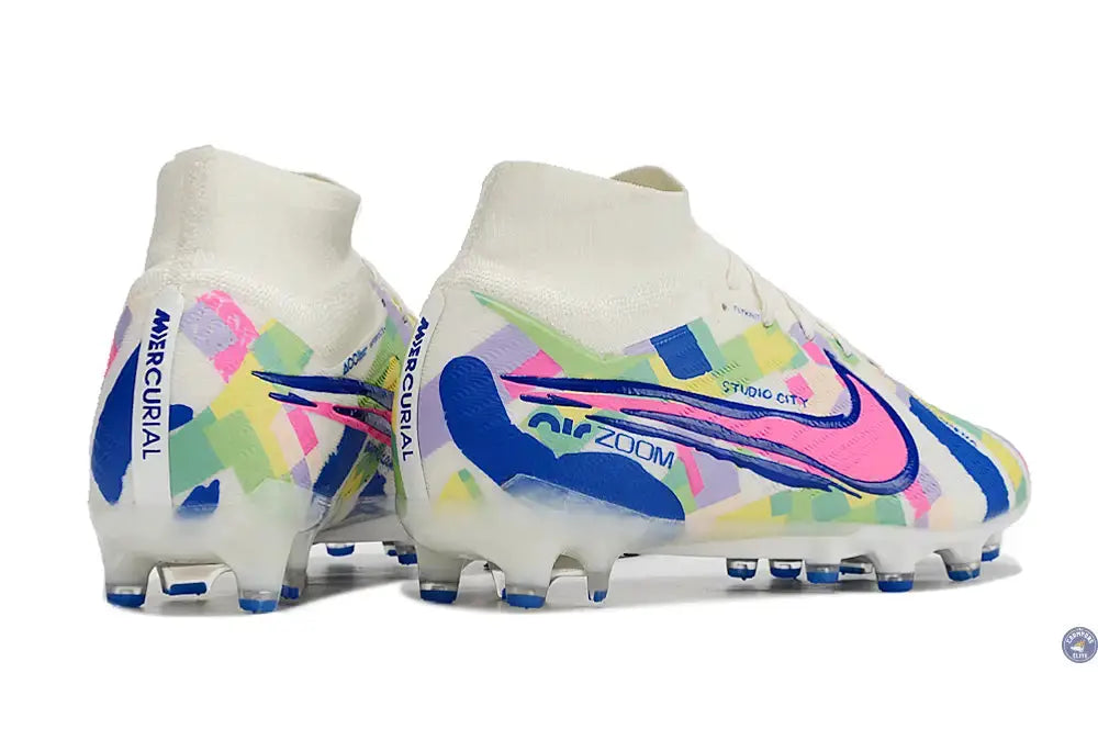 Air Zoom Mercurial Superfly 9 AG SoCal Pack - Blanc/Bleu/Rose/Jaune/Vert
