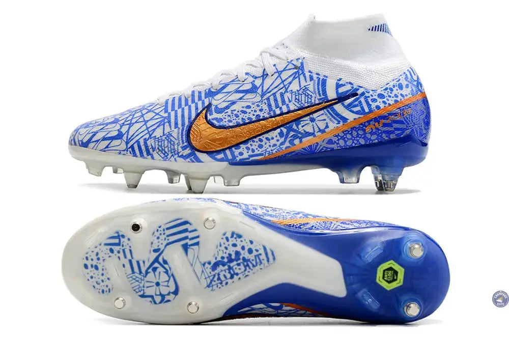 Image of Air Zoom Mercurial Superfly 9 Anticlog SG CR7 Personal Edition - Blanc/Cuivré/Bleu
