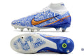 Air Zoom Mercurial Superfly 9 Anticlog SG CR7 Personal Edition - Blanc/Cuivré/Bleu