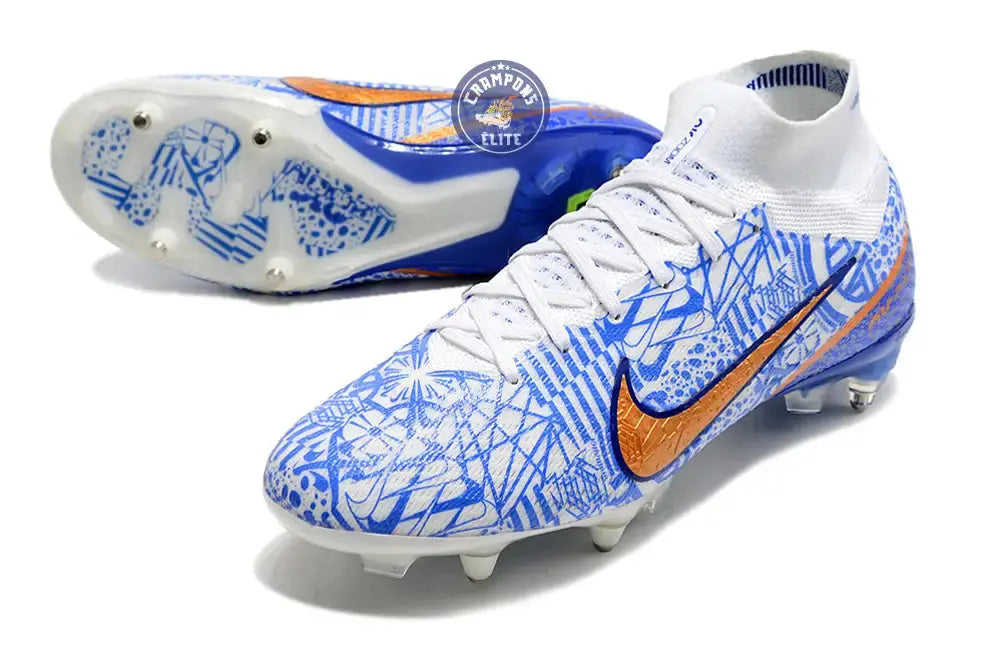 Image of Air Zoom Mercurial Superfly 9 Anticlog SG CR7 Personal Edition - Blanc/Cuivré/Bleu
