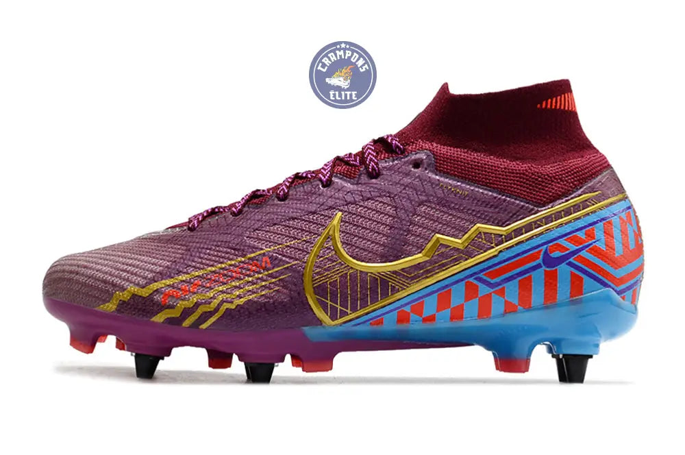 Image of Air Zoom Mercurial Superfly 9 SG Mbappé Personal Edition - Bordeaux/Doré