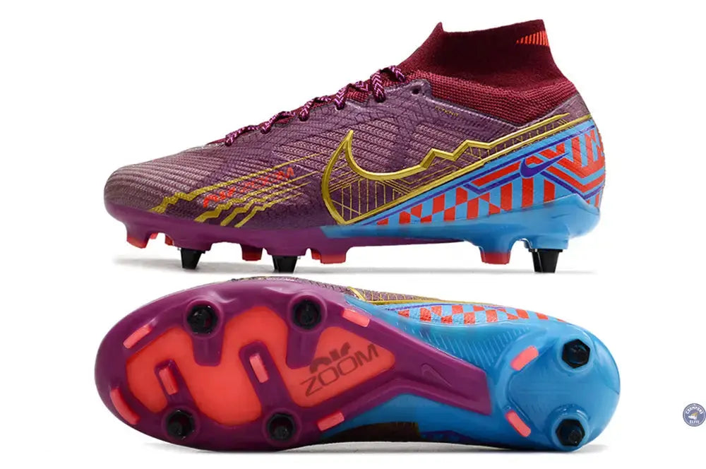 Image of Air Zoom Mercurial Superfly 9 SG Mbappé Personal Edition - Bordeaux/Doré