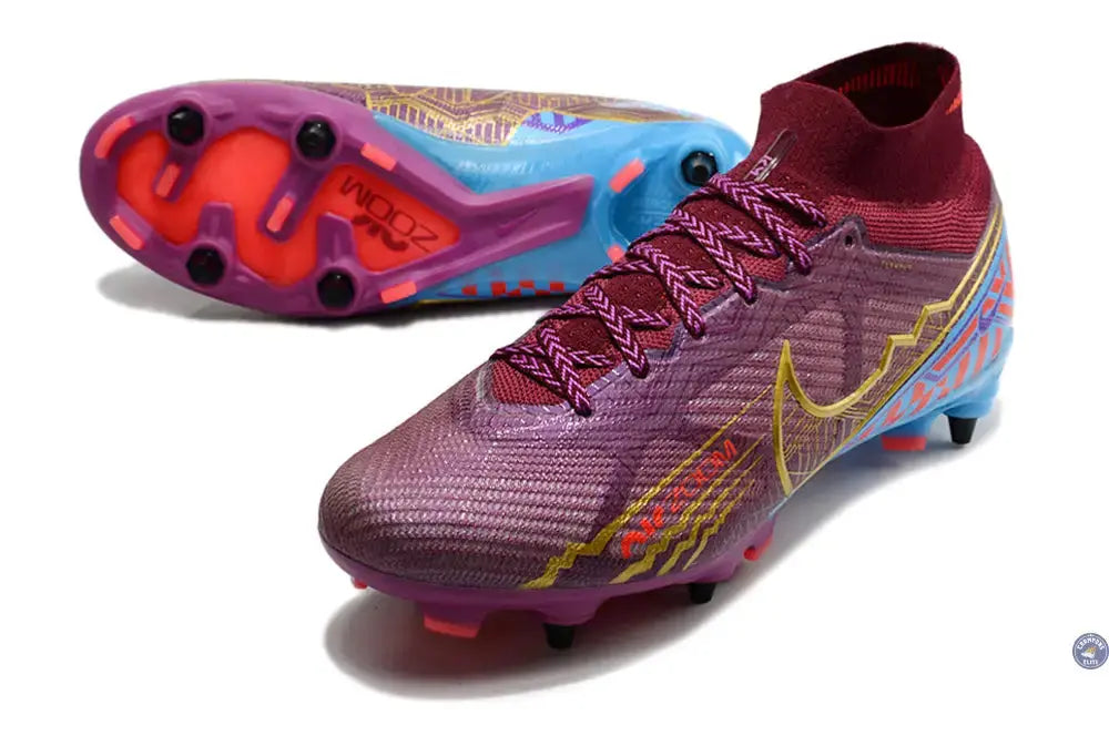 Image of Air Zoom Mercurial Superfly 9 SG Mbappé Personal Edition - Bordeaux/Doré