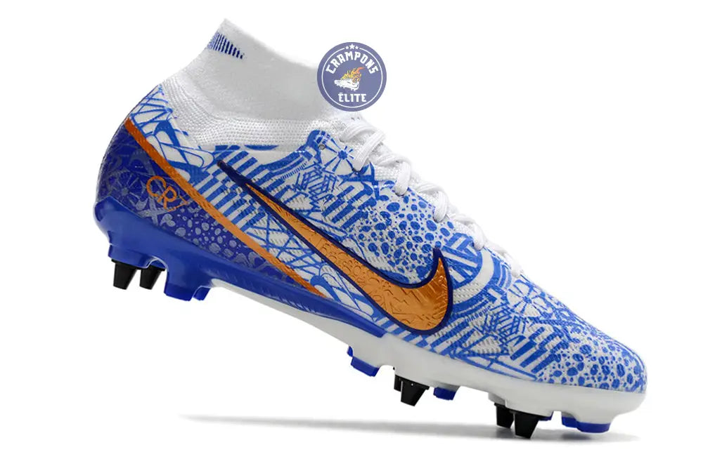 Image of Air Zoom Mercurial Superfly 9 SG-PRO CR7 Personal Edition - Blanc/Cuivré/Bleu
