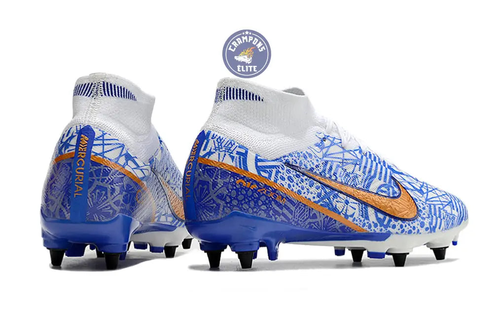 Image of Air Zoom Mercurial Superfly 9 SG-PRO CR7 Personal Edition - Blanc/Cuivré/Bleu