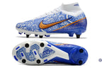 Air Zoom Mercurial Superfly 9 SG-PRO CR7 Personal Edition - Blanc/Cuivré/Bleu