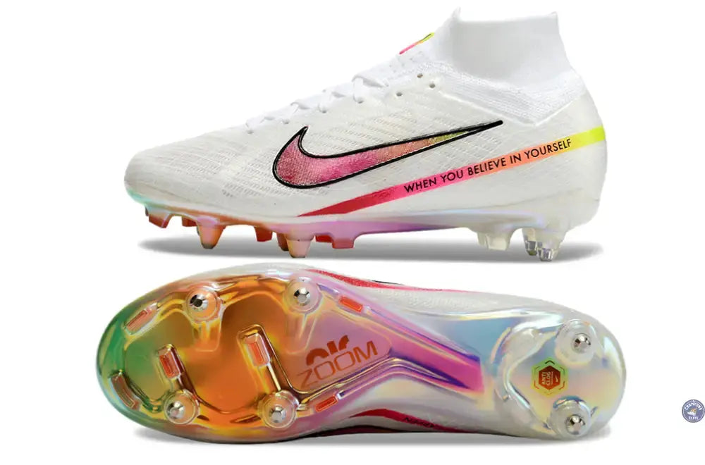 Image of Air Zoom Mercurial Superfly 9 x Rashford Anticlog SG - Blanc/Rose/Orange/Jaune