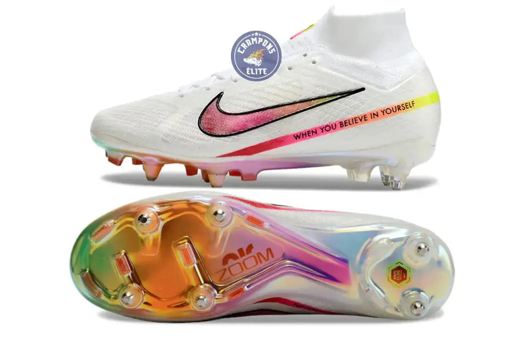 Image of Air Zoom Mercurial Superfly 9 x Rashford Anticlog SG - Blanc/Rose/Orange/Jaune