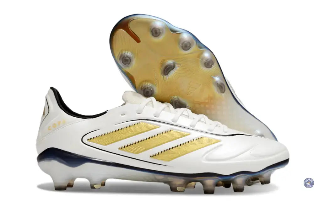 Copa Pure 3 Elite FG Luxe Control Teaser - Blanc/Matte Gold/Noir ÉDITION LIMITÉE