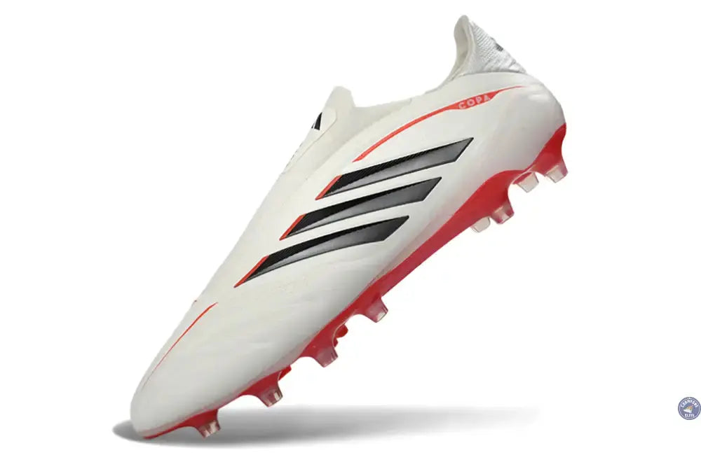 Image of COPA PURE 4 LACELESS ELITE FG BORN FOR GOALS - BLANC/ARGENTÉ/NOIR/LUCID RED - Crampons Elite